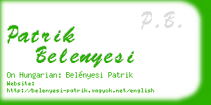 patrik belenyesi business card